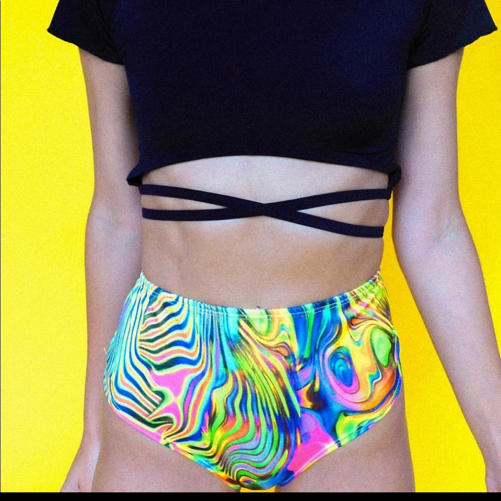 RWMG acid funk high waisted shorts